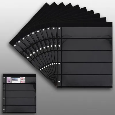 Produktbild von Prophila Collection 20 Einsteckseiten 5zeilig, auf 10 doppelseitigen, schwarzen Einsteckblättern
