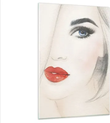 Produktbild von Bilder auf glas - Einteilig - Frau Gesicht Lippen - 80x120cm - Glasbilder - Wandbilder - Bilder - zum Aufhängen bereit - Wanddekoration aus Glas - Glas Bilder - Wandbild auf Glas - GPA80x120-3860