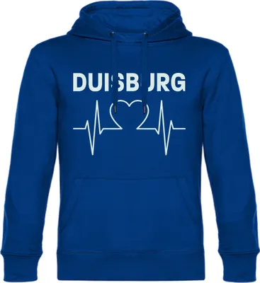 Produktbild von multifanshop Kapuzen Sweatshirt - Duisburg - Herzschlag, blau, Größe XXL