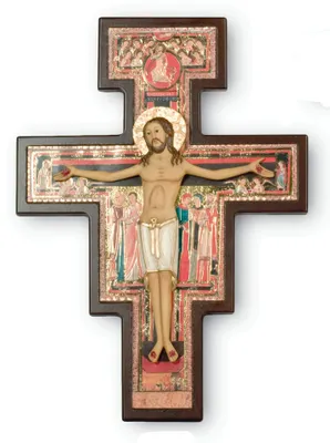 Holz-Wandkreuz mit Christus-Relief, 25 cm, Wohnkultur