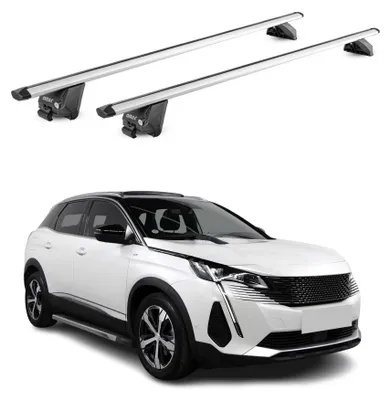Produktbild von Dachträger Grundtäger für Peugeot 3008 2016-2023 100kg Aluminium Silber 2tlg ABE, KI-generiertes Bild