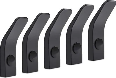 Produktbild von Famanu Wandhaken Aluminium Schwarz - 5 Stück