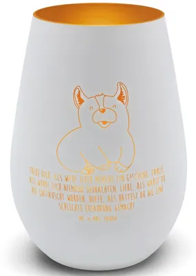 Produktbild von Mr. & Mrs. Panda Kerzenhalter Corgie - Weiß - Geschenk, licht deko, Outdoor Windlicht, Sprüche, Lebensfreude, Hund, Glas, Lebensfroh, Kerzenglas, Laterne, Corgi, Spruch