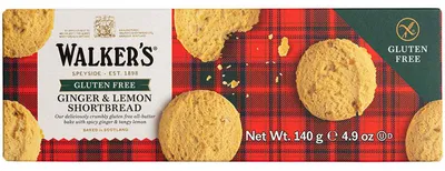 Immagine prodotto di Walkers Senza Glutine Burro Puro Zenzero e Limone Shortbread 140g