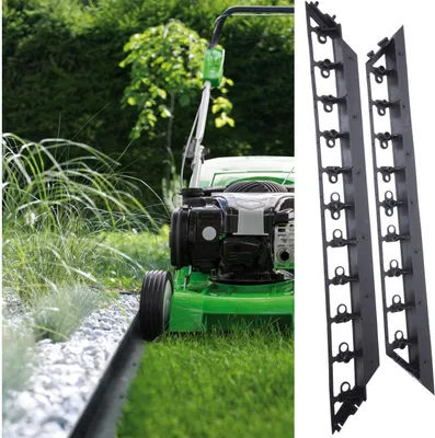 Immagine prodotto di GARDENIX (bordatura per prato Rim 90°, 55 mm x 140 mm) Bordatura per aiuole Bordatura per prato Pietre da pavimentazione Bordatura per falciatura + 3 chiodi per metro – 12 m