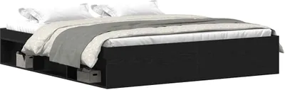 Image de vidaXL Cadre de lit sans matelas noir aspect chêne 200x200 cm