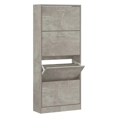 Produktbild von Schuhschrank Betongrau 63x24x147 cm Holzwerkstoff