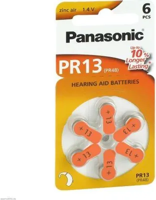 Obrázok produktu pre Batérie pre načúvacie prístroje Panasonic Pr13 6 ks