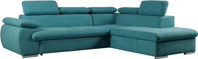 Produktbild von Ecksofa mit Schlaffunktion & Bettkasten - Ecke Rechts - Türkis - FABIEN