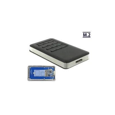 Produktbild von DeLOCK 42594, SSD-Gehäuse, M.2, SATA, 5 Gbit/s, USB Anschluss, Schwarz, Silber
