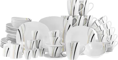 Produktbild von CreaTable, 22537, Square City Line, Kombiservice 62-tlg, Porzellan