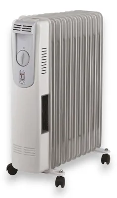 Obrázek produktu pro Elektrický olejový radiátor s 9 topnými tělesy, výkonem 2000 W, s kolečky a termostatem