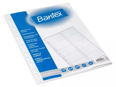 Zdjęcie produktu dla Bantex 100080937, 1 kiesz., 20 kart(y), Przezroczysty, Polipropylen (PP), 10 ark.