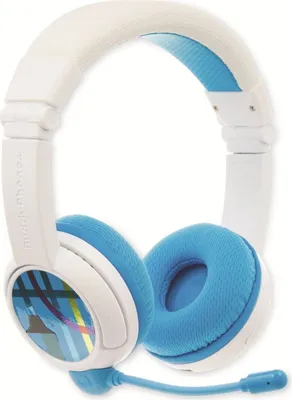 Image de BuddyPhones Casque pour enfants Homeschooling Bluetooth Bleu - Microphone
