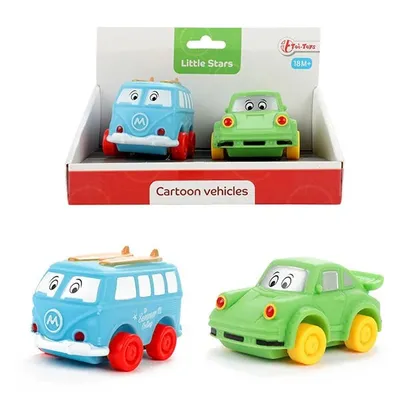 Produktbild von Toi-Toys - LITTLE STARS - 2 weiche PVC-Autos - Cartoon vehicles Baby Spielzeugautos Autos Fahrzeug