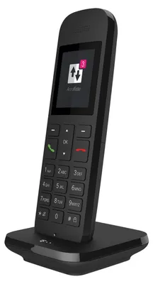 Produktbild von Telekom Speedphone 12 schwarz Mobilteil/Ladeschale, IP-Telefon, Schwarz, Kabelloses Mobilteil, 50 m, 300 m, 100 Eintragungen