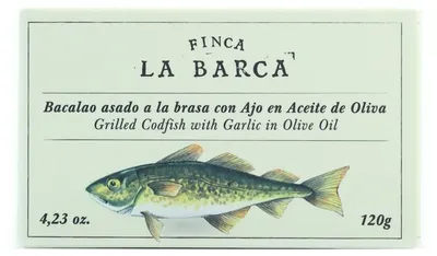 Productafbeelding van Finca La Barca: Gegrilde kabeljauw met knoflook, bereid in olijfolie