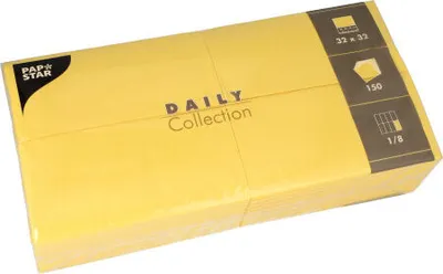 Produktbild von 27000 Servietten "DAILY Collection" 1/8-Falz 32 cm x 32 cm gelb
