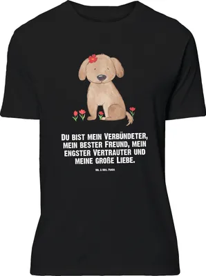 Produktbild von Mr. & Mrs. Panda Größe L T-Shirt Hund Dame - Schwarz - Geschenk, Lieb, Liebe, Hundeliebe, Tshirt, Shirt, mit Spruch, Hunde, Sprüche, Liebenswert