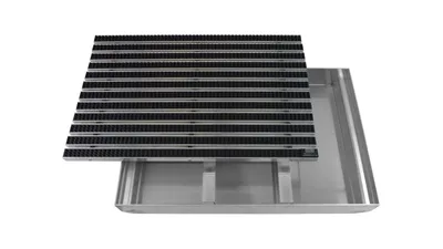 Produktbild von Emco Eingangsmatte DIPLOMAT + Bodenwanne 75mm Aluminium, Bürsten Schwarz,Größe:100x50cm