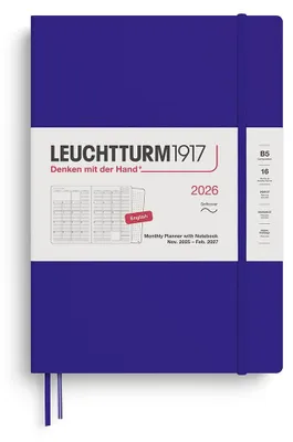 Obrázok produktu pre LEUCHTTURM1917 372789 Mesačný plánovač a zápisník, formát A5, rok 2026, 16 mesiacov