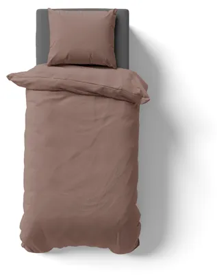 Produktbild von 2-tlg Mikrofaser UNI Bettwäsche 155x220 + 80x80 cm Kopfkissen Garnitur mit Reißverschluss nougat