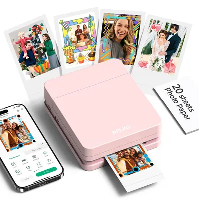 Produktbild von Nelko Fotodrucker PP01 Farbe Tragbarer Mini Fotodrucker, Rosa