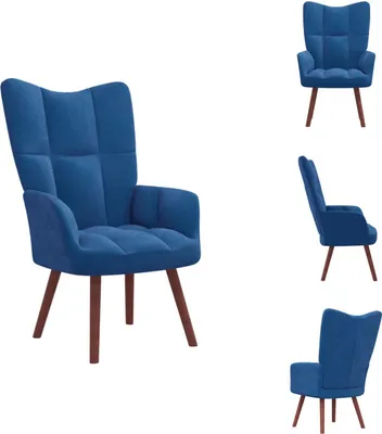 Immagine prodotto di vidaXL Poltrona relax in velluto blu - Poltrona