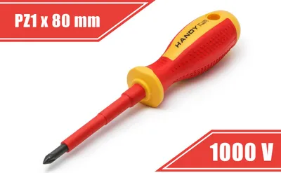 Produktbild von Isolierter Kreuzschlitzschraubendreher PZ1 x 80 mm - 1000V, magnetische Spitze, VDE- [10571].