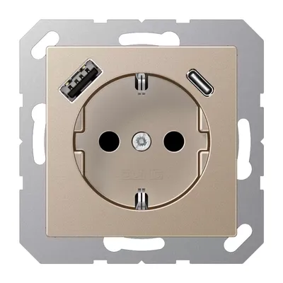Zdjęcie produktu dla Gniazdo SCHUKO z USB typu AC - Gniazdo A1520-15CACH