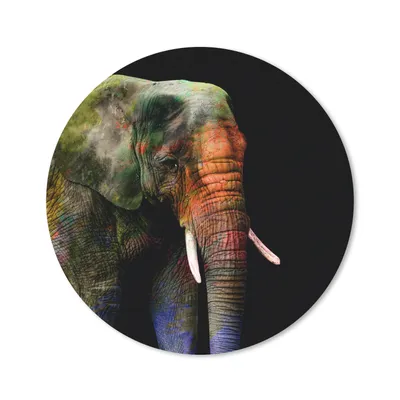 Produktbild von MuchoWow® Mauspad Mousepad Elefant - Farben - Tier 20x20 cm - Mousepads - Maus Mat - Pad - Mausunterlage - Schreibtischmatte