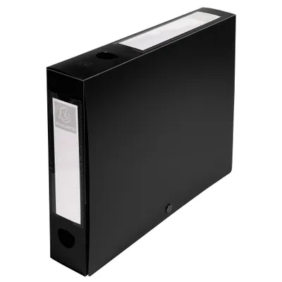Image de Exacompta 10x Boite de classement à pression Dos 60mm PP 7/10e A4 Noir 59631E