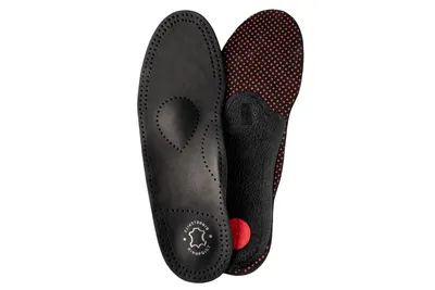 Produktbild von RINGELSPITZ - Leder Komfort Fußbett Schwarz – Elegante Einlegesohlen aus Echtem Leder - Größe 41