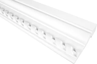 Produktbild von GRAND DECOR Stuckleisten Wand flach Barock Stil, PolyurethanHartschaum weiß - 2m Wandleisten gemustert Stukatur Stuckprofile Wandverkleidung (36 Meter CR737)