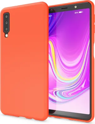 Obrázek produktu pro NALIA pouzdro na mobilní telefon pro Samsung A7 2018, ultra tenké silikonové neonové pouzdro, ochranný kryt oranžové barvy