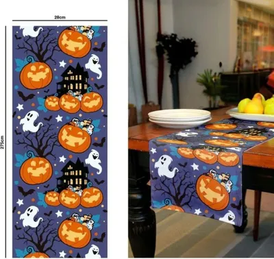 Obrázok produktu pre Halloween strašidelný obrus z tekvice strašidelná dekorácia na párty mystický obrus, farba: pestrofarebná