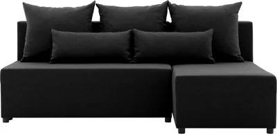 Produktbild von Ecksofa NOBU mit schlaffunktion und Bettkasten - L-förmig - Kronos Stoff - Modernes Design - Eckcouch in L-Form Stoff LUX 23 Schwarz