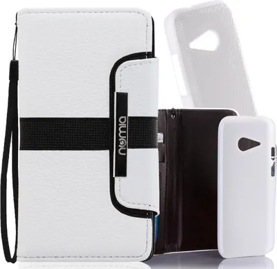 Produktbild von HTC One M9 Numia Bookstyle 2 in 1 Weiss-Schwarz