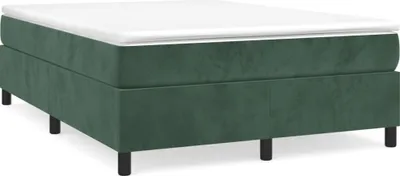 Image de Cadre de lit sans matelas vert foncé 140x190 cm velours