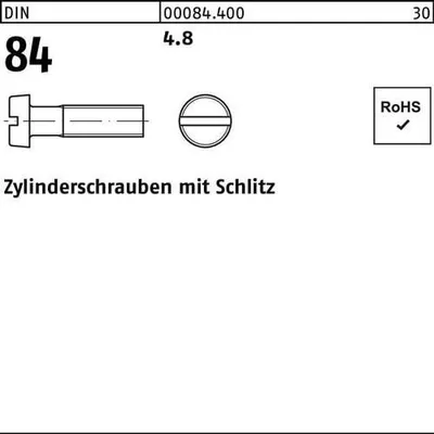 Produktbild von Reyher  Zyl.schr. m. Schlitz DIN 84 4.8 M 6 x 8 (1000 Stück)