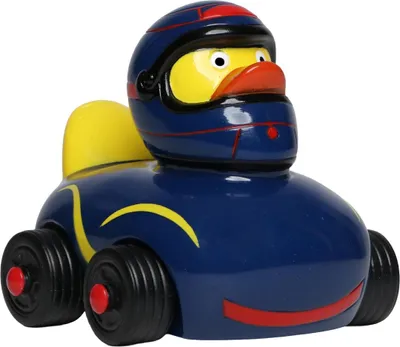 Produktbild von RaceDuck dunkelblau Rennauto Quietscheente Badeente Red Bull Sportente Ducks on Wheels