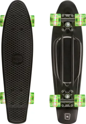 Produktbild von Xootz Penny Board Mini Cruiser Skateboard - Schwarz - LED-Räder - 56 cm (22 inch)