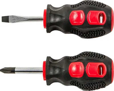 Produktbild von TOP TOOLS Kleiner Schraubendreher SET 2 tlg. Kreuz PH1 und Schlitz 6 mm. Länge: 38 mm