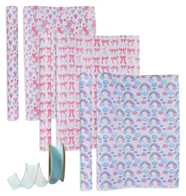 Produktbild von Geschenkpapier-Set, Rosa, 3 Rollen
