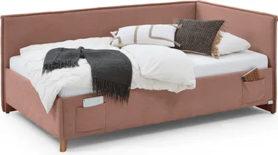 Produktbild von Kofferbett Ollie | Mit Rückenlehne | 140 x 200 cm | Rosa Design