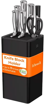 Messenblock aus Kunststoff, für 15 Messer, schwarz
