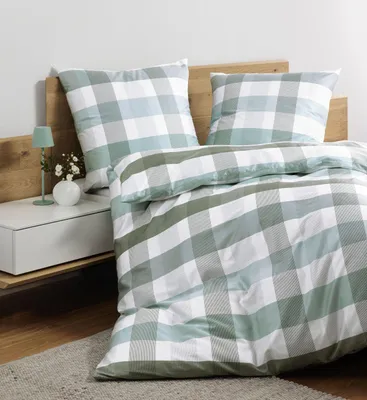 Produktbild von Janine Design Mako-Satin-Bettwäsche-Garnitur 98130 moments Farbe salbei mint Größe 135x200+80x80