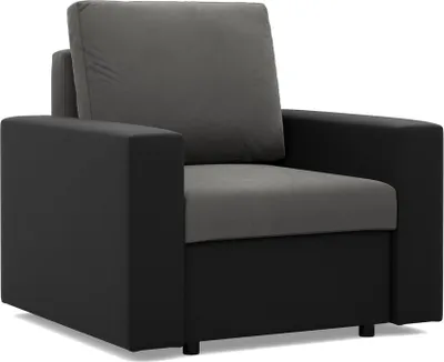 Produktbild von Loungesessel für das Wohnzimmer LUNA, Dunkelgrau + Schwarz