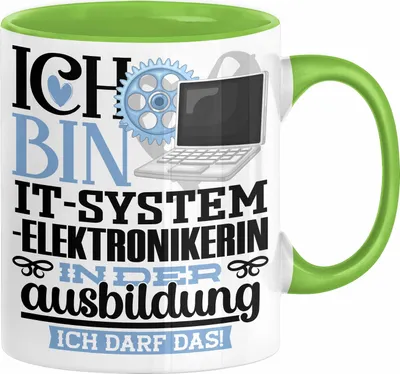 Produktbild von IT-Systemelektronikerin Ausbildung Start Geschenk Tasse Ich Bin IT-Systemelektronikerin In Der Ausbildung Ich Darf Das Kaffee-Becher Geschenkidee (Grün)
