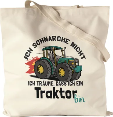 Produktbild von Ich Schnarche Nicht Sondern Träume Dass Ich Traktor Bin Jutebeutel Stoffbeutel Canvas Lustig Geschenk Für Schnarcher